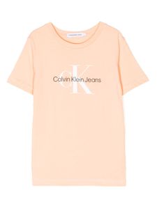 Calvin Klein Kids t-shirt à logo imprimé - Orange