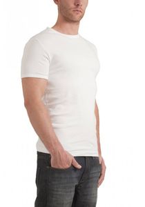 Semi Bodyfit Ronde Hals T-Shirt Wit Heren