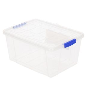 6x Opslagbakjes/organizers met deksel 4 liter 25 cm transparant