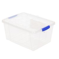 6x Opslagbakjes/organizers met deksel 4 liter 25 cm transparant - thumbnail