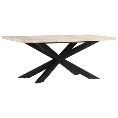 Eettafel 180x90x76 cm massief gebleekt mangohout