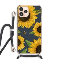 Sunflower and bees: iPhone 11 Pro Max Transparant Hoesje met koord