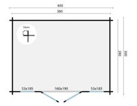 Blokhut - Tuinhuis Maggie | 40 mm | Red Class Wood geïmpregneerd