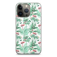 Flamingo bladeren: iPhone 13 Pro Transparant Hoesje