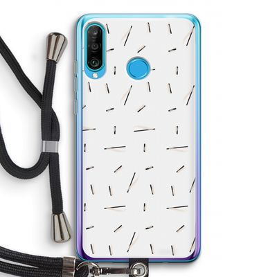 Hipster stripes: Huawei P30 Lite Transparant Hoesje met koord