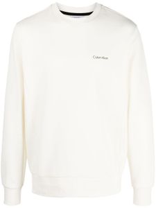 Calvin Klein sweat en coton mélangé à logo imprimé - Tons neutres