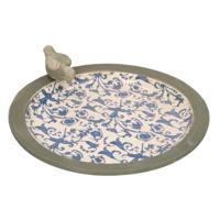 Esschert Design Vogelbad/voederschaal - rond - keramiek - 33 cm - vogels voederen in de winter