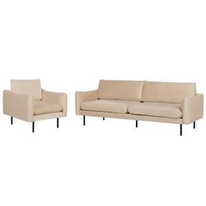 Beliani - VINTERBRO - Bankenset - Beige - Fluweel