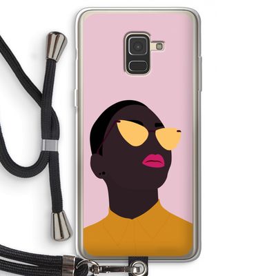Yellow glasses: Samsung Galaxy A8 (2018) Transparant Hoesje met koord