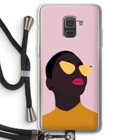 Yellow glasses: Samsung Galaxy A8 (2018) Transparant Hoesje met koord