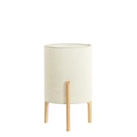 Light & Living SchemerlampLitto Ø 28cm - houtlook met naturel linnen - 1894488