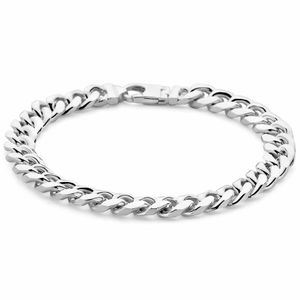 Armband Gourmetschakel 6 zijdes-geslepen 8,4 mm 21 cm
