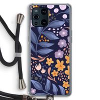 Flowers with blue leaves: Oppo Find X3 Transparant Hoesje met koord