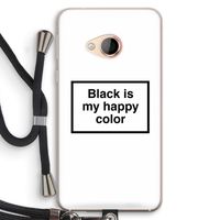 Black is my happy color: HTC U Play Transparant Hoesje met koord