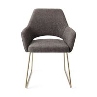Jesper Home Yanai eetkamerstoel Amazing Grey slide gold