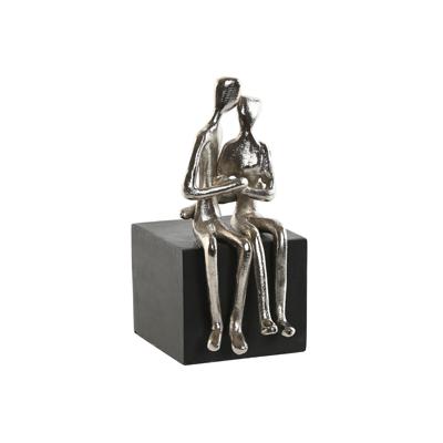 Decoratieve figuren Home ESPRIT Zwart Zilverkleurig Koppel 9 x 13 x 20 cm