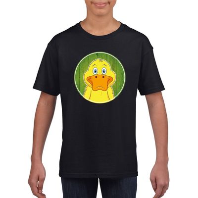 T-shirt eend zwart kinderen