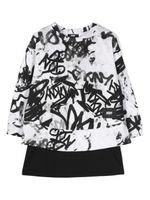 Dkny Kids robe courte à imprimé Graffiti - Blanc