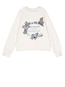 Zadig & Voltaire Kids sweat à fleurs - Tons neutres