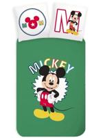 Mickey Mouse Peuterdekbedovertrek Groen - 100 x 135 cm - Katoen