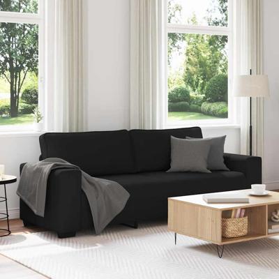 3-zitsbank 180 cm stof zwart