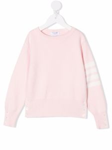 Thom Browne Kids pull rayé à col rond - Rose