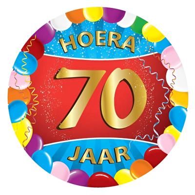 Bierviltjes 70 jaar - 25x stuks - multicolor - verjaardag/feest - feestartikelen