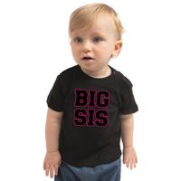 Big sis grote zus cadeau t-shirt zwart baby/ meisje Big sis grote zus cadeau t-shirt zwart baby/ meisje