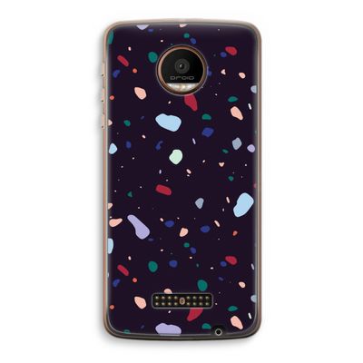 Dark Rounded Terrazzo: Motorola Moto Z Force Transparant Hoesje