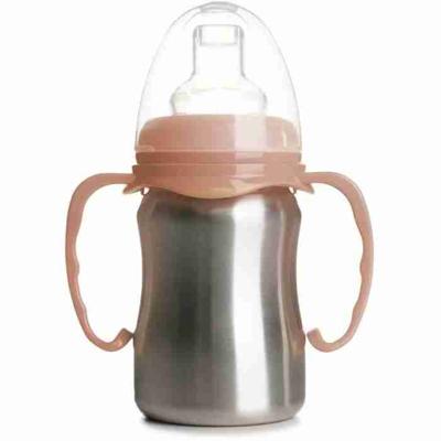 Leerbeker - THERMOBABY - Roestvrij staal - 180 ml - Perzik - Ergonomisch en lekvrij