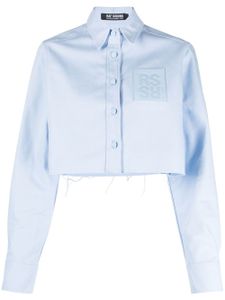 Raf Simons chemise en coton à coupe crop - Bleu