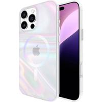 Case-Mate Soap Bubble Backcover Apple iPhone 16 Pro Max Transparant, Glanseffect Inductieve lading, MagSafe compatible