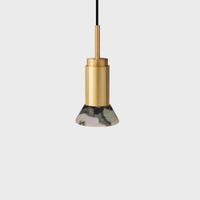 Anour Donya Onyx Trapeze Hanglamp - Gemixte kap - Goud PVD