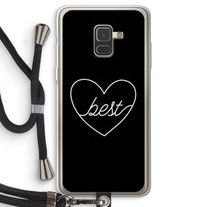 Best heart black: Samsung Galaxy A8 (2018) Transparant Hoesje met koord