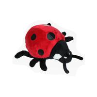 Pluche lieveheersbeestje knuffel - rood/zwart - 15 cm - Insecten dieren knuffels