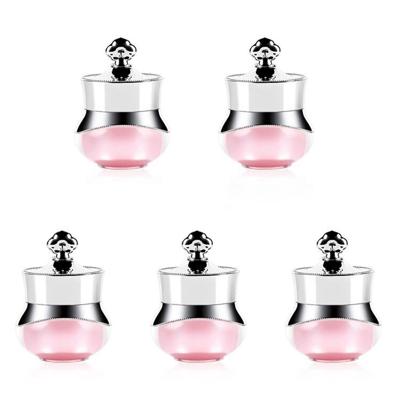 5 stuks acryl reizen containers met harde verzegelde deksels geschikt voor face hand Body Cream 5ml (roze)