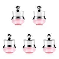 5 stuks acryl reizen containers met harde verzegelde deksels geschikt voor face hand Body Cream 5ml (roze)