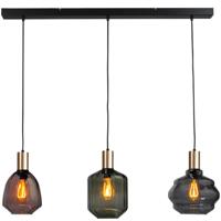 Masterlight 3-lichts hanglamp - goud -Porto met verschillende glazen - 2711-05-02-100-3-341 Masterlight 3-lichts hanglamp - goud -Porto met verschillende glazen - 2711-05-02-100-3-341
