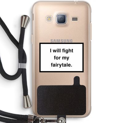Fight for my fairytale: Samsung Galaxy J3 (2016) Transparant Hoesje met koord