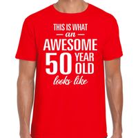 Awesome 50 year / 50 jaar cadeau t-shirt rood heren 2XL  -