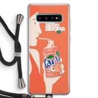 Peach please!: Samsung Galaxy S10 Plus Transparant Hoesje met koord Peach please!: Samsung Galaxy S10 Plus Transparant Hoesje met koord