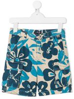 Il Gufo short cargo à fleurs - Bleu