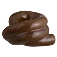 15% korting - Leen Bakker - Waxinelichthouder Fleurie - Zandkleur - 7,3x10,5x12,5 Cm - Stoneware - Bruin - 10.5x7.3x12.5 Cm