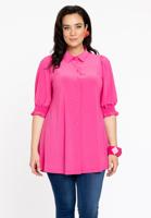 Yoek Blouse met pofmouwen | Roze | Maat 46/48