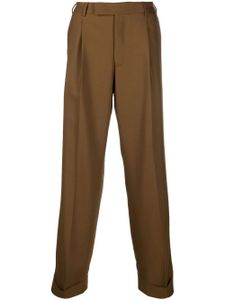 PT Torino pantalon droit à design plissé - Marron