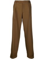 PT Torino pantalon droit à design plissé - Marron
