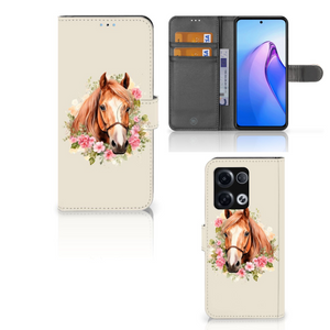 Telefoonhoesje met Pasjes voor OPPO Reno8 Pro Paard