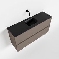 Toiletmeubel Mondiaz Ada | 100 cm | Meubelkleur Smoke | Lex wastafel Urban Midden | Zonder kraangat