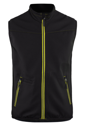 Blåkläder Softshell bodywarmer 38502516 | Zwart/High-Vis Geel | Maat XXL - 7330509537794
