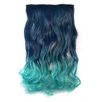 Eendelige naadloze Hair Extension stuk kleur verloop grote golf lang Curling Clip Type haarstukje